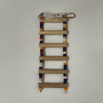 A Tiny Ladder with colorful beads on it.